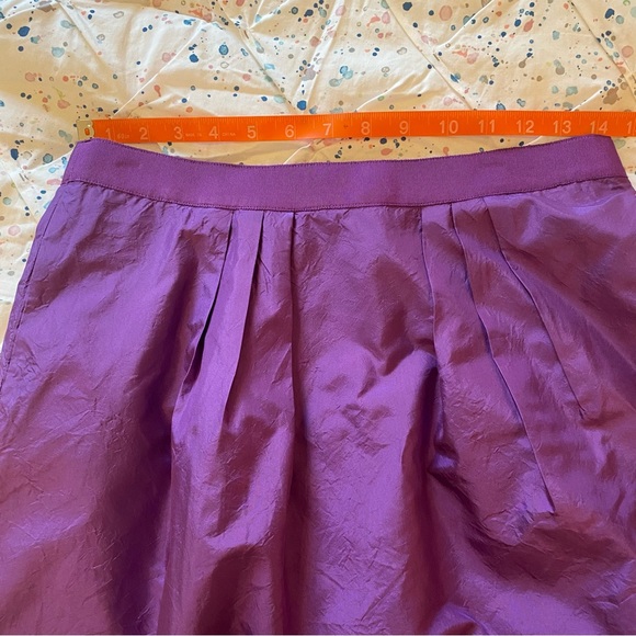 J crew Purple Pleated Mini Bubble Silk Taffeta tulle Skirt Size 4 - Picture 11 of 14